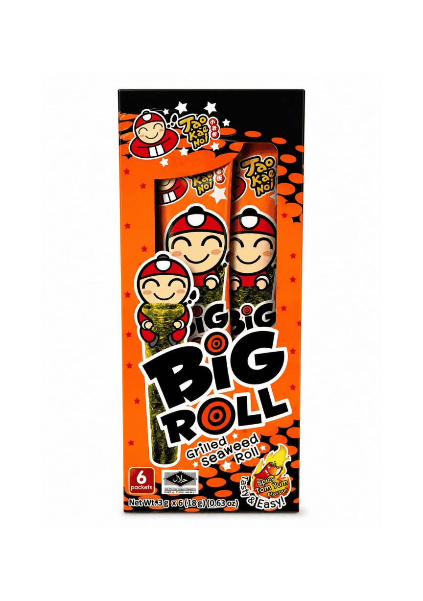 Tao Kae Noi, Big Roll, Grilled Seaweed Roll, Tom Yum Goong Flavour, 3gx6pcs