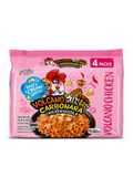 Paldo, Volcano Carbonara Chicken Noodle, Creamy Spicy, 130gx4packs