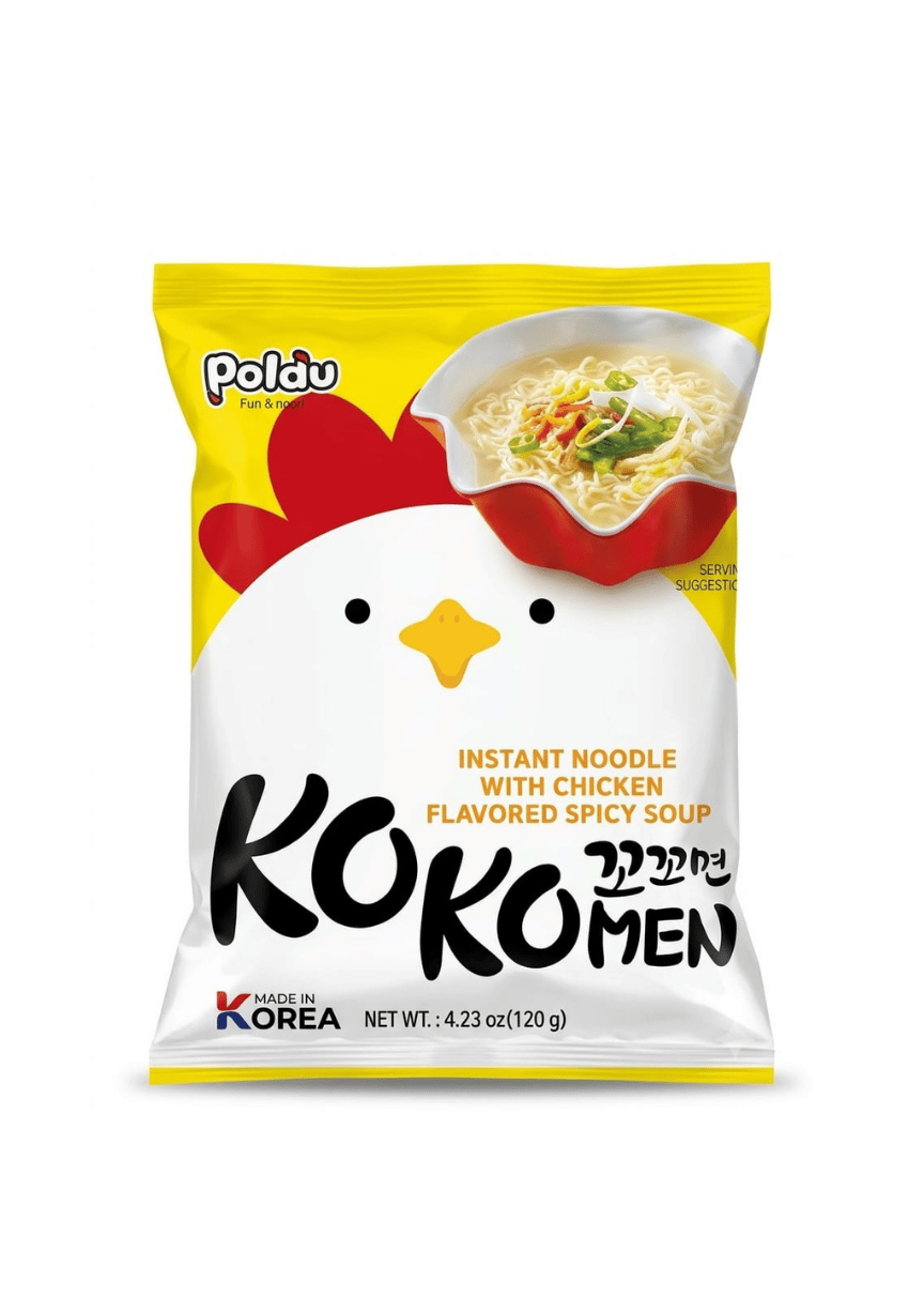 Paldo, Kokomen, Instant Noodle with Chicken Flavored Spicy Soup, 120g
