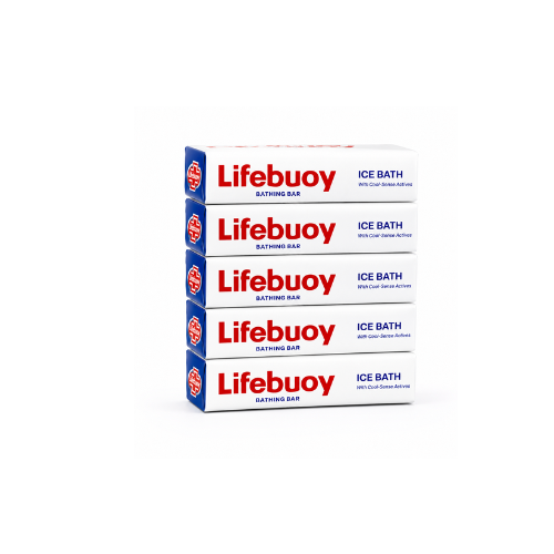 Lifebuoy Ice Bath Soap Bar with Cool Sense Actives, 100g Pack of 5