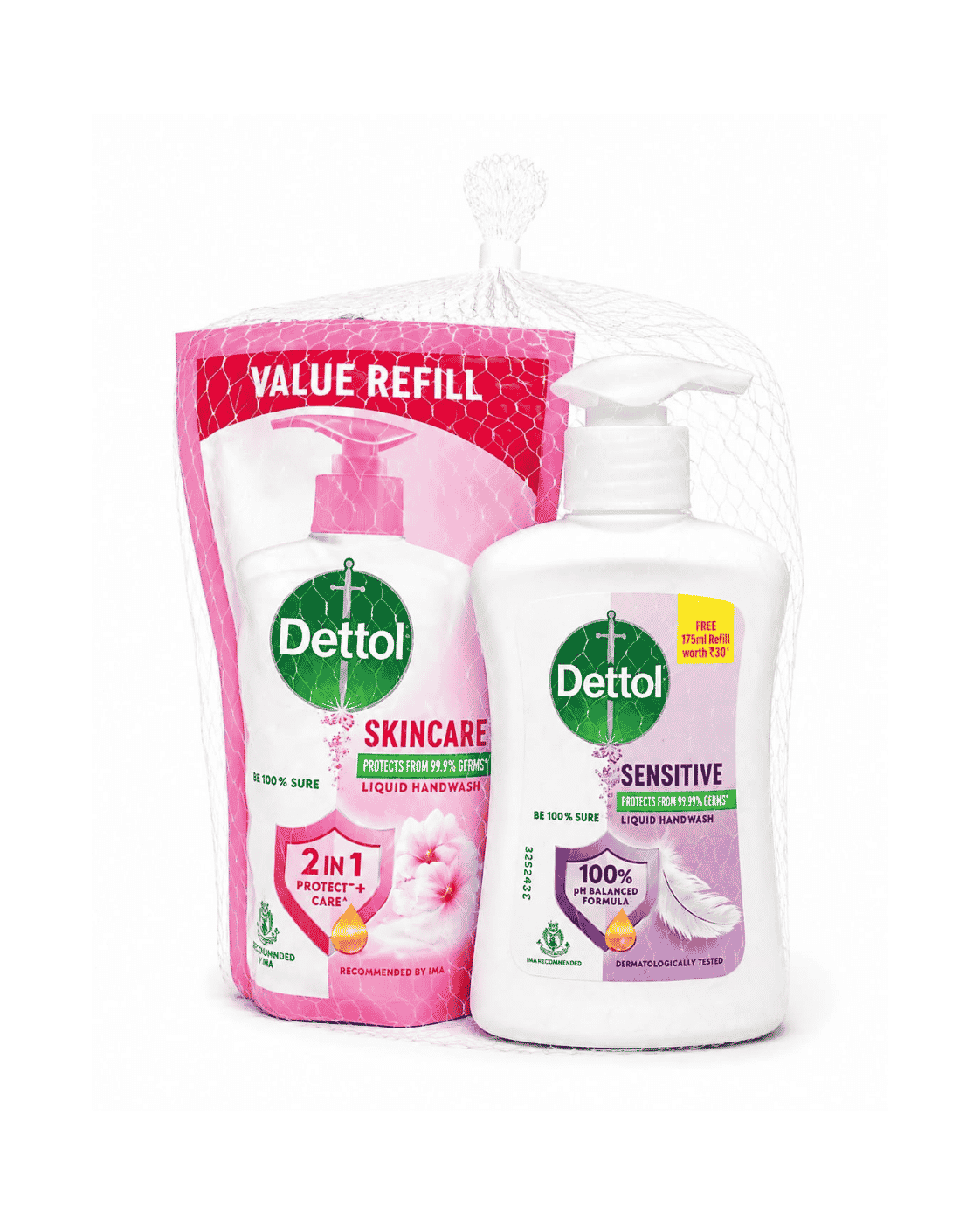 Dettol Sensitive Liquid Handwash 200 ML ( Free Dettol Skincare 175 ml)