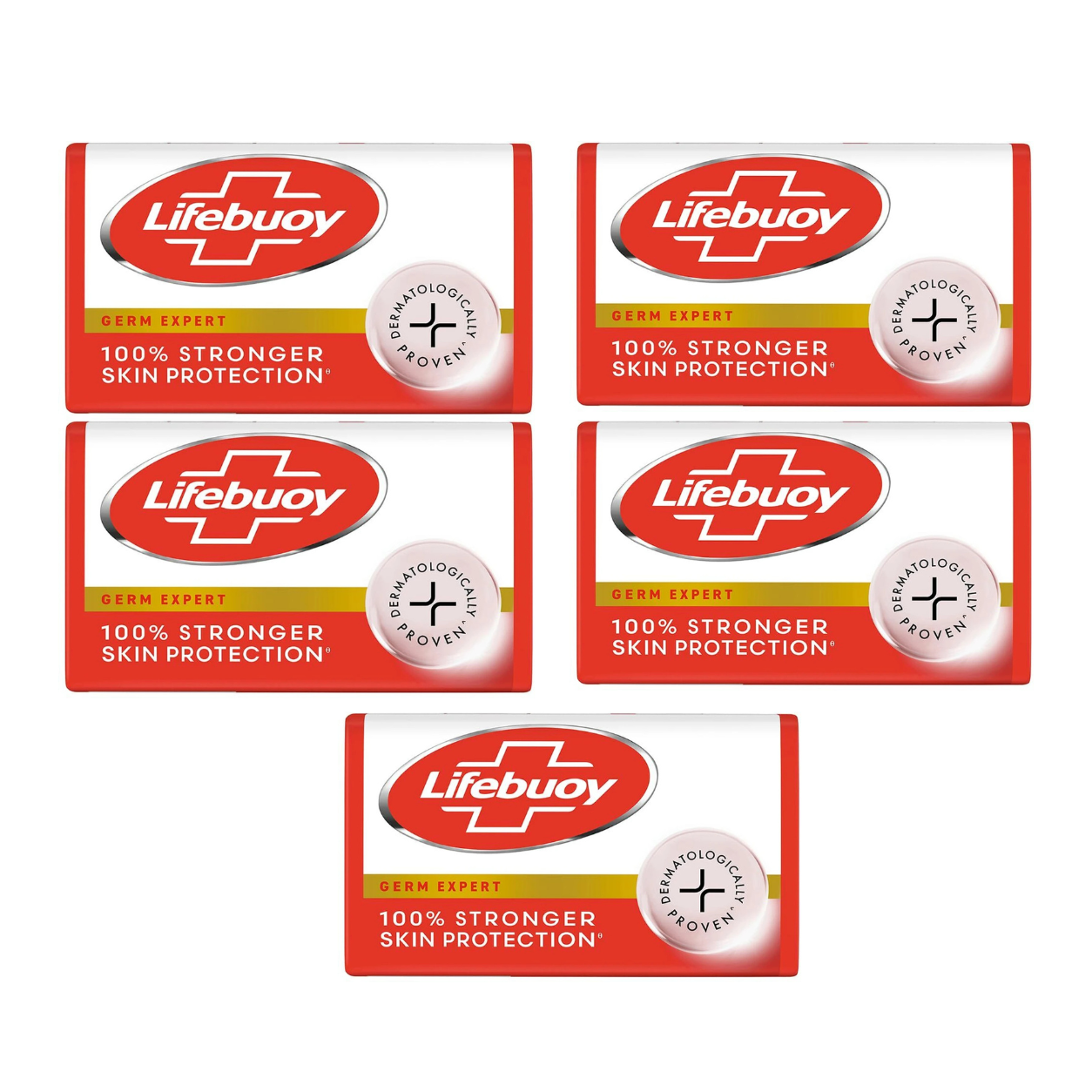 Lifebuoy Red Total Soap Germ Protection, 100g (Pack of 4+1 Free)