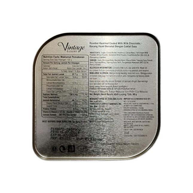 Vintage Luxury, Hazelnut, Milk Chocolate, 90g