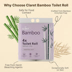 Claret Bamboo 4X Toilet Roll, 200 Pulls, 3 Ply