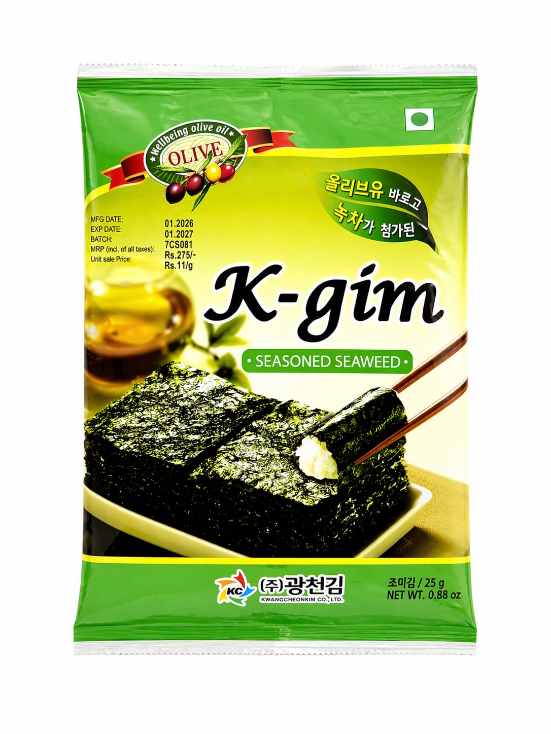 K-Gim Seasoned Seaweed, 25g