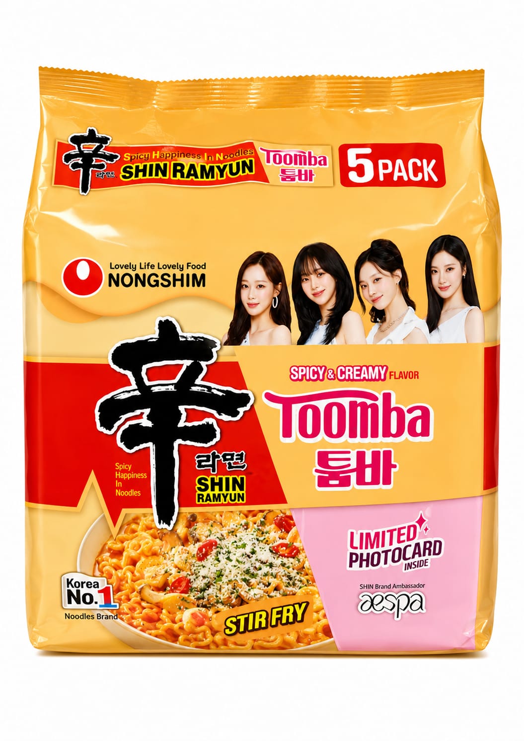 Nongshim Shin Ramyun, Spicy & Creamy Flavor, 5 Pack