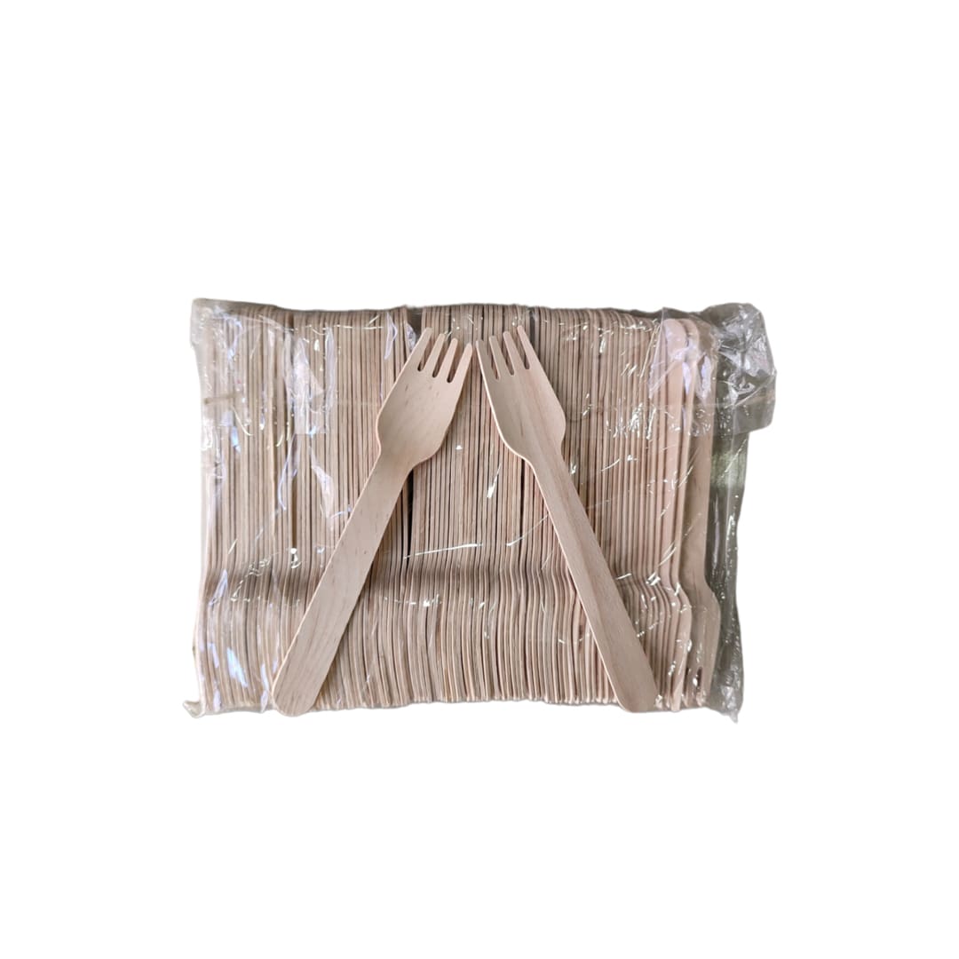 Wooden Disposable forks, Pack of 100 (Small size)