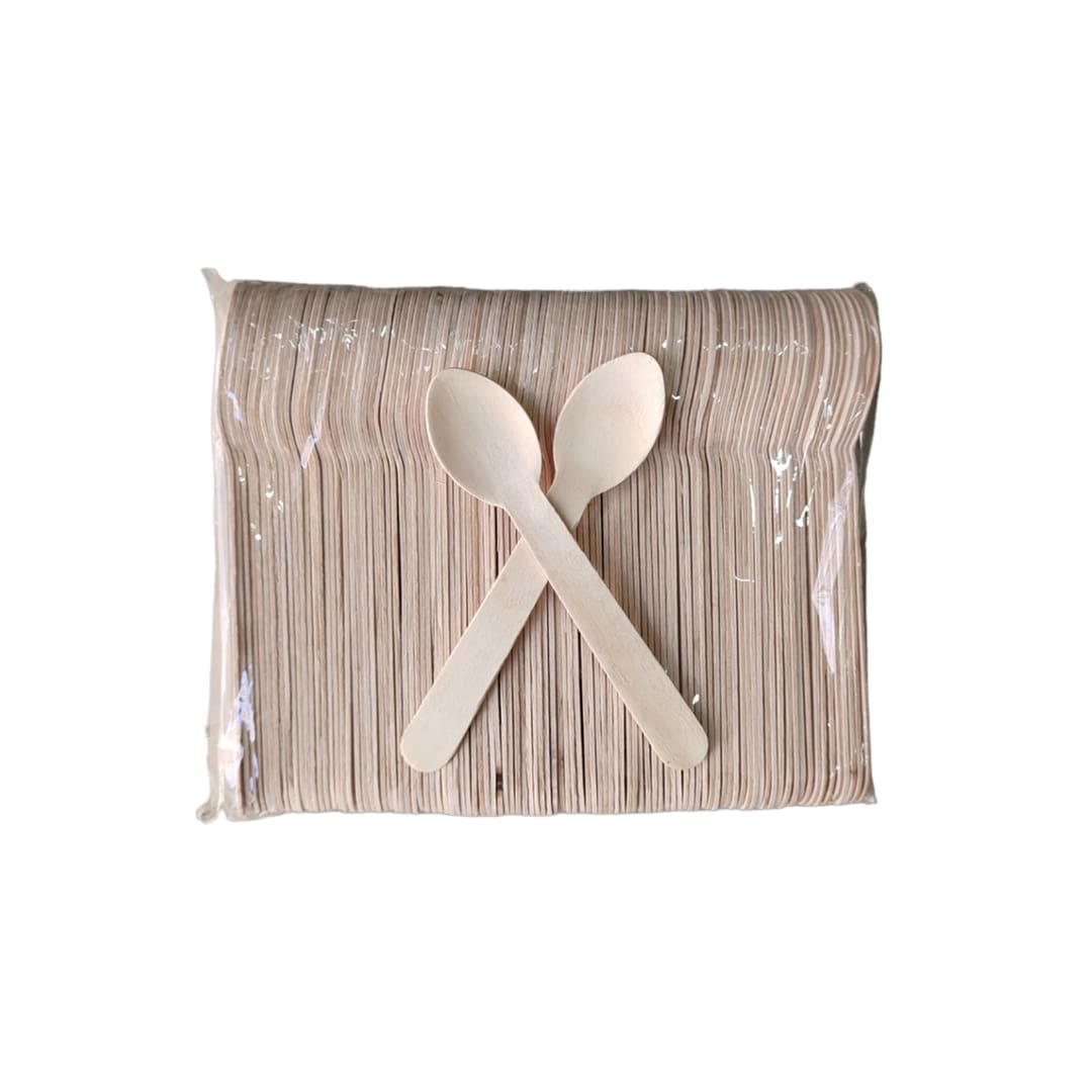 Wooden Disposable spoons, Pack of 100 (Big size)