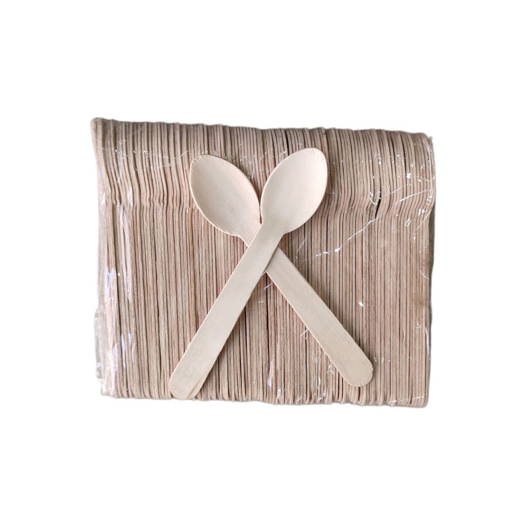 Wooden Disposable spoons, Pack of 100 (Small size)