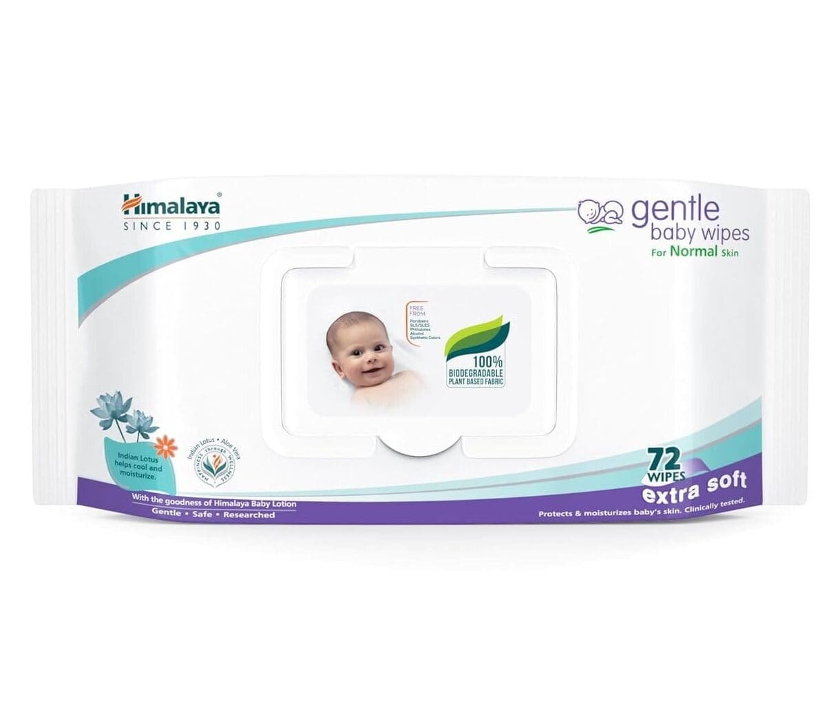 Himalaya Gentle Baby Wipes, 72 Wipes