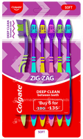 Colgate ZigZag Manual Toothbrush for adults - Pack of 6