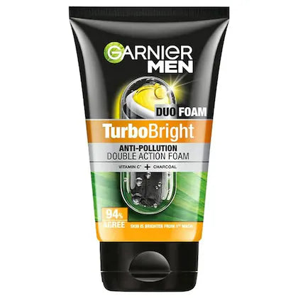 Garnier Men Duo Foam Turbo Bright Face wash (Vitamin c + Charcoal) 50g