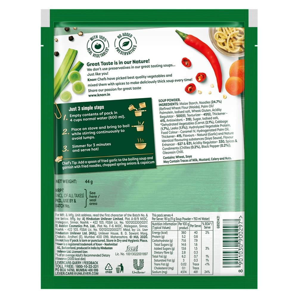 Knorr Hong Kong Manchow Noodle Soup, 44 g