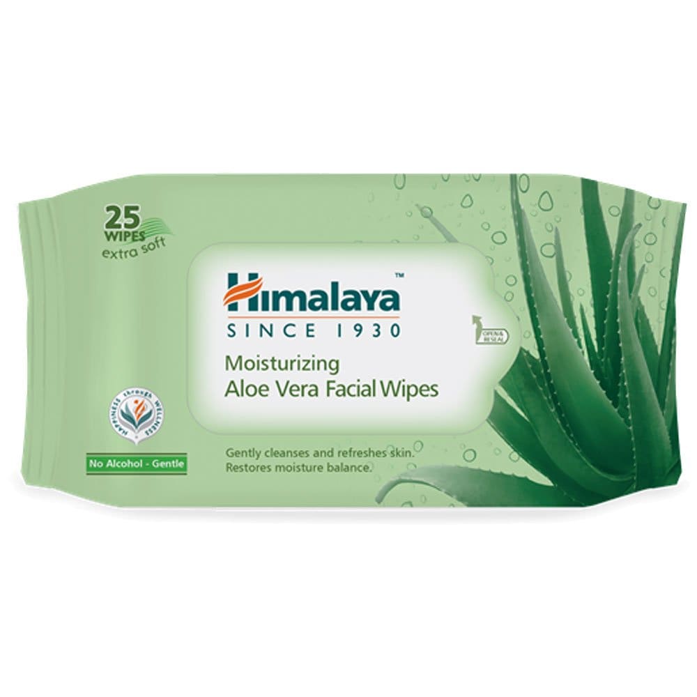 Himalaya Moisturizing Aloe Vera Facial Wipes, 25 Count