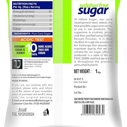 Uttam Sugar Sulphurless Sugar, 1kg