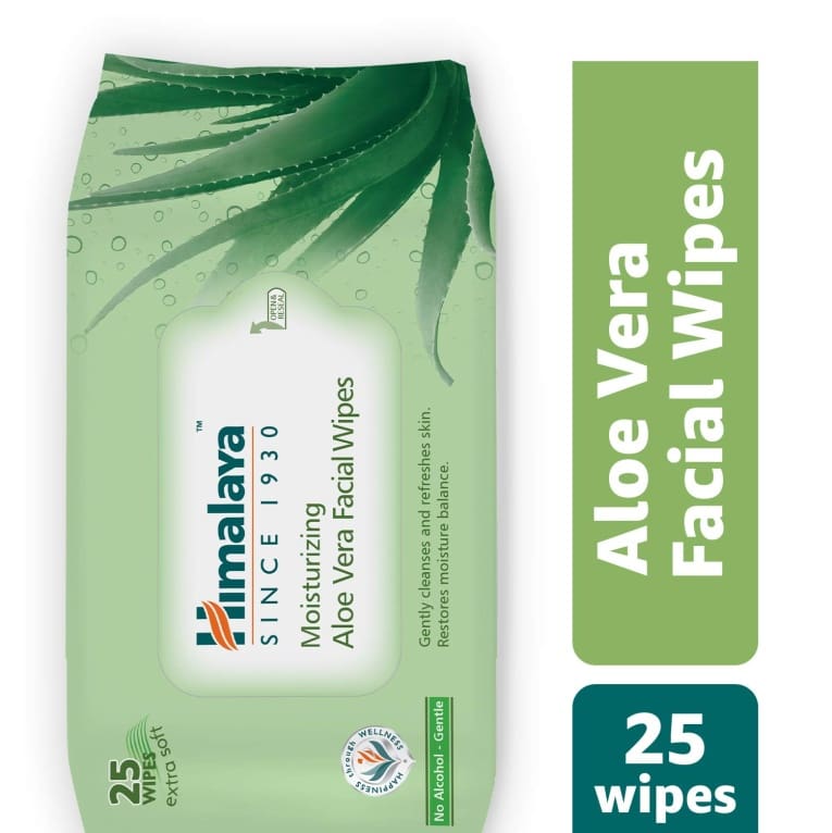 Himalaya Moisturizing Aloe Vera Facial Wipes, 25 Count