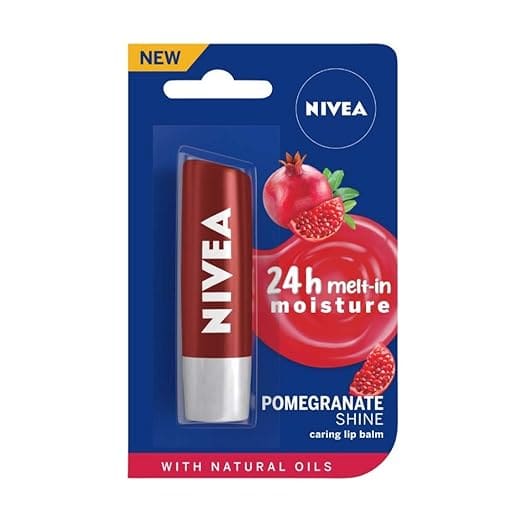 NIVEA Lip Balm, Pomegranate Shine, 4.8g