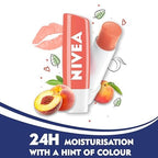 NIVEA Lip Balm, Fruity Peach Shine, 4.8g