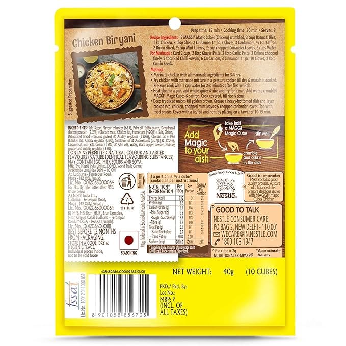 Maggi Magic Cubes Chicken Multi-Pack, 40g - (10 cubes x 4g)
