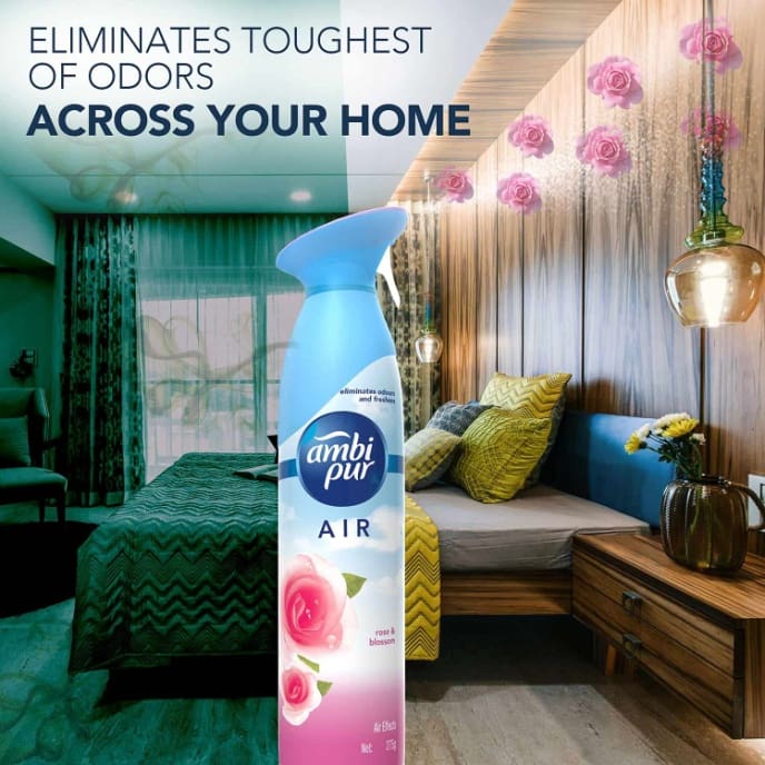 Ambi Pur Air Freshener Spray – Rose & Blossom - 275 g