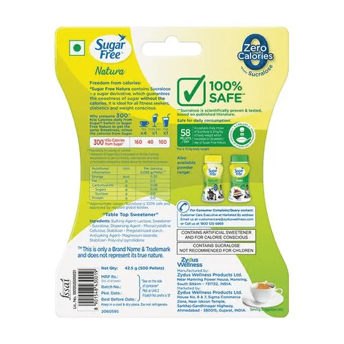 Sugar Free Natura Sweetener - Zero Calories, 500 pcs Pellets