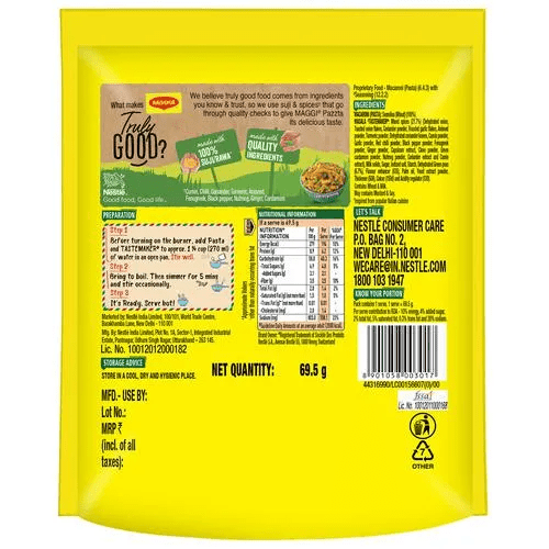 Maggi Pazzta Masala Penne, 69.5gm