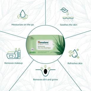 Himalaya Moisturizing Aloe Vera Facial Wipes, 10 Count