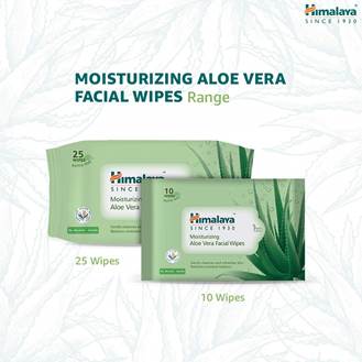 Himalaya Moisturizing Aloe Vera Facial Wipes, 10 Count