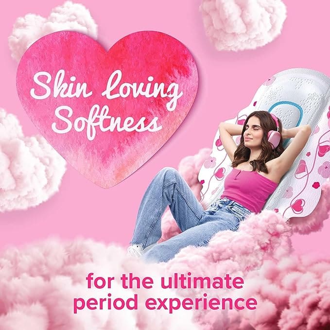 Whisper Ultra Skinlove Soft Sanitary Pads for Women|15 thin Pads |XL+|Cottony soft| our #1 Softness| Soft top sheet| Irritation free |31.7 cm Long| With disposable wrap
