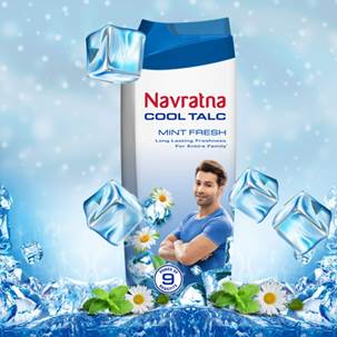 Navaratna Mint Fresh Talc, 400gm
