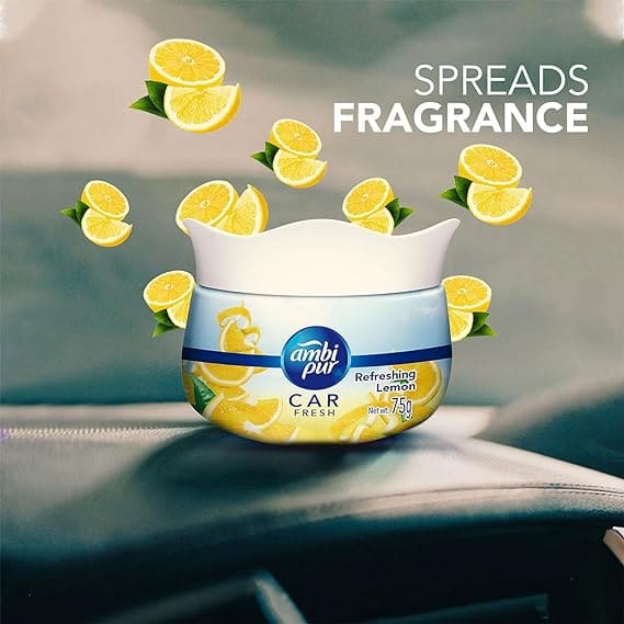 Ambi Pur Car Freshener Gel, Refreshing Lemon, 75 g