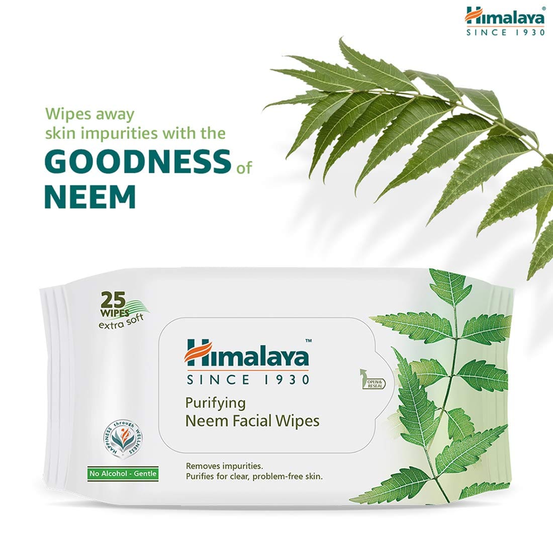 Himalaya Purifying Neem Facial Wipes, 25 Count