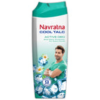 Navratna Cool Talc Active Deo | Talcum Powder | Body Odour Protection & Strong Cooling Effect | Long Lasting Freshness & Fragrance, 400gm