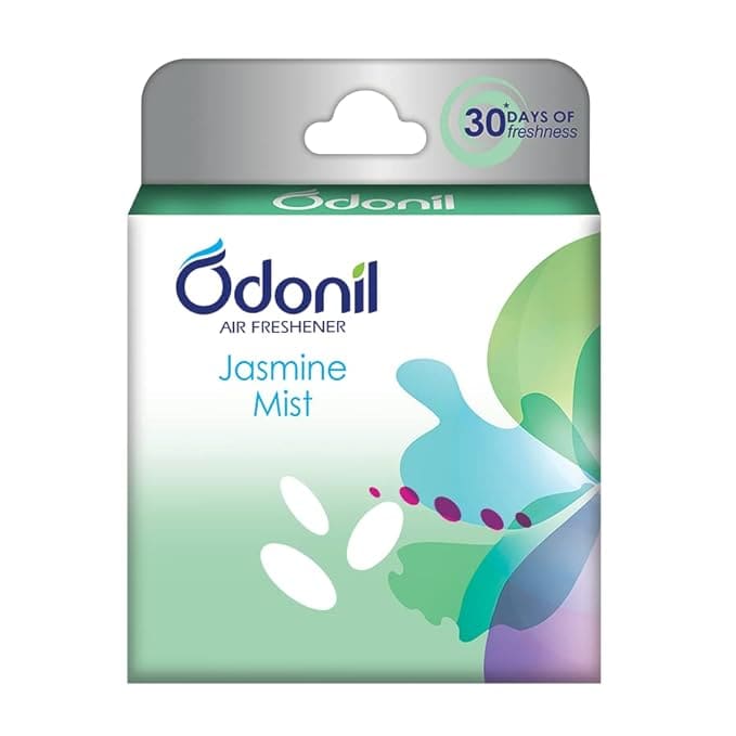 Odonil Bathroom Air Freshener Blocks (Jasmine Mist) - 72g | Instant & Long Lasting Fragrance | Lasts upto 30 days | Germ Protection