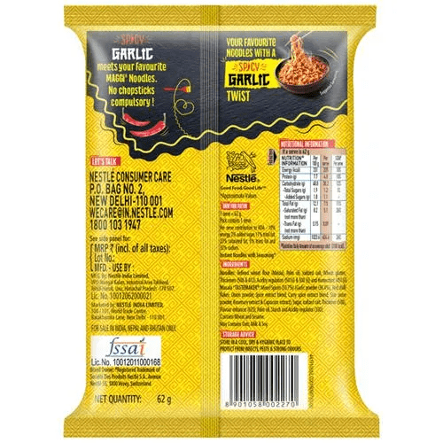Maggi 2-Minute Spicy Garlic Noodles, 62 gm