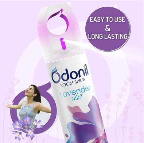 Odonil Room Air Freshener Spray, Lavender Mist - 220 ml | Nature Inspired Fragrance for Home & Office | Long Lasting Fragrance