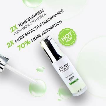 Olay Cica Face Serum with Niacinamide l Anti Inflammatory l Even Glow & Smooth Texture l Normal, Oily, Dry & Combination Skin l Parabens & Sulphate-free l 30ml