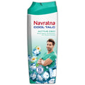 Navratna Cool Talc Active Deo | Talcum Powder | Body Odour Protection & Strong Cooling Effect | Long Lasting Freshness & Fragrance, 100gm