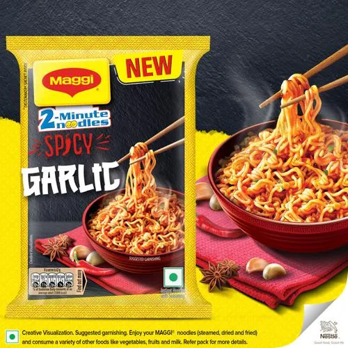 Maggi 2-Minute Spicy Garlic Noodles, 62 gm