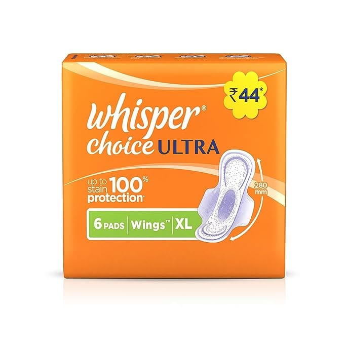 Whisper Choice Ultra Sanitary Pads Large Size - 6 Piece Pack (Pack of 1)