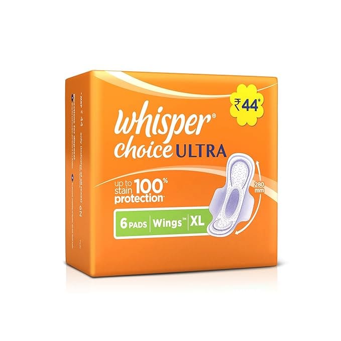 Whisper Choice Ultra Sanitary Pads Large Size - 6 Piece Pack (Pack of 1)