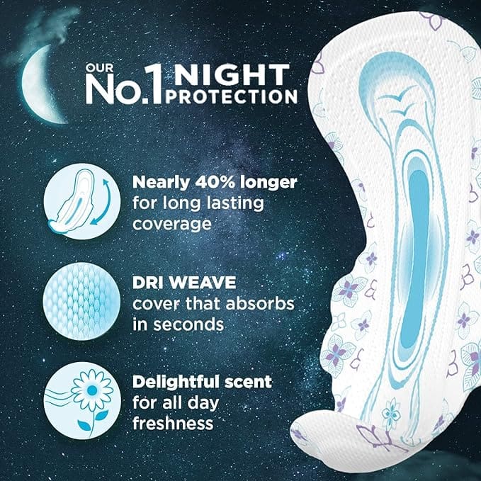 Whisper Bindazzz Nights Koala Soft Sanitary Pads, XXX-Large+ Pack of 5 Napkins