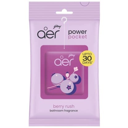 Godrej aer Power Pocket | Bathroom freshener – Berry Rush, 10g