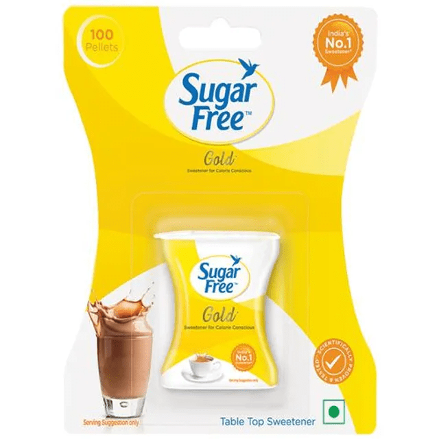 Sugar Free Gold Sweetener - Low Calories, India’s No.1 Sweetener, 100 pcs Pellets
