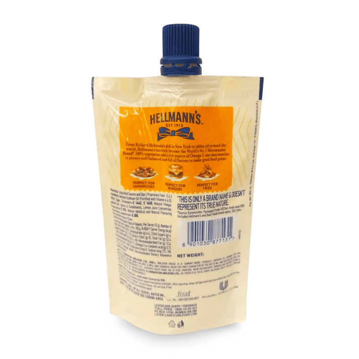 Hellmann's REAL Mayonnaise, 100% Vegetarian Creamy Mayo Used For Dressings And Condiments, 85 g
