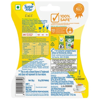 Sugar Free Gold Sweetener - Low Calories, India’s No.1 Sweetener, 100 pcs Pellets