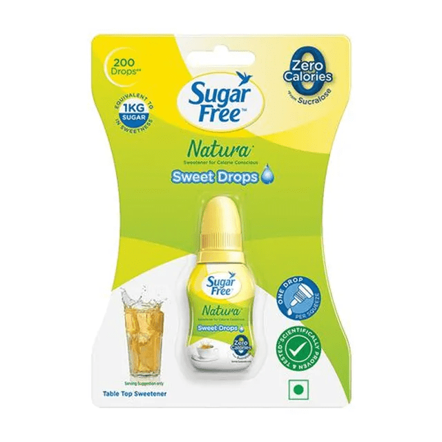 Sugar Free Natura Sweet Drops - Zero Calories, 10 ml (200 Drops)