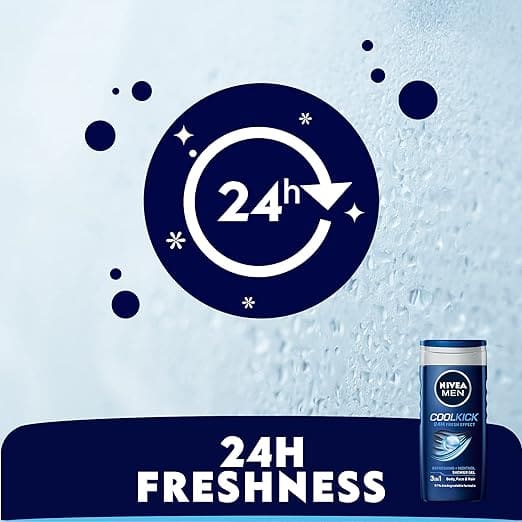 NIVEA MEN Cool Kick 250ml Body Wash| Shower Gel