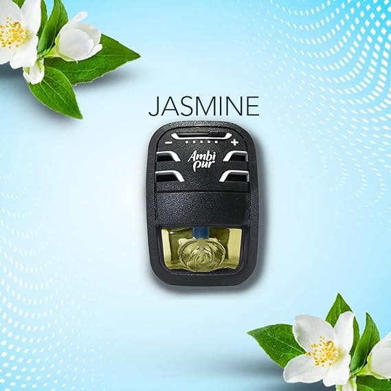 Ambi Pur Car Air Freshener, Starter Kit, Jasmine, 7.5 ml