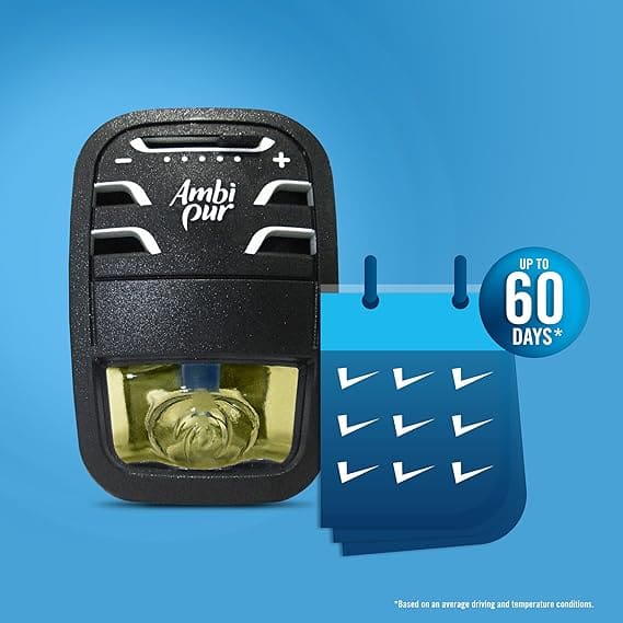 Ambi Pur Car Air Freshener, Starter Kit,Vanilla, 7.5 ml